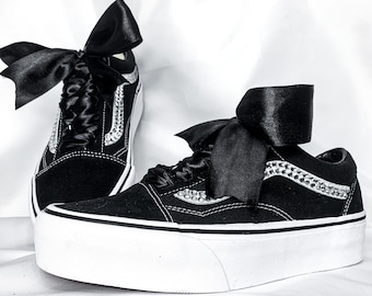 Vans Crystal Custom Sneakers – Strass-Vans-Schuhe, glitzernde Plateau-Vans, handgefertigte Custom-Schuhe