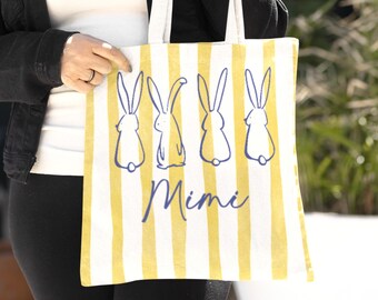 Custom grandmother tote personalized Nana gift rabbit design custom name tote grandma gift from grandkids gift personalized gigi family tote