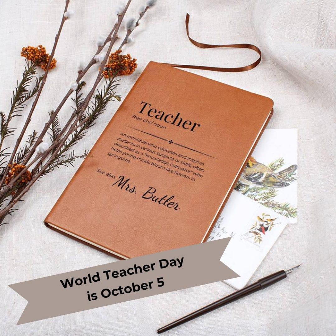 Custom Teacher Appreciation Gift Teacher End of Year Gift Vegan Leather ...