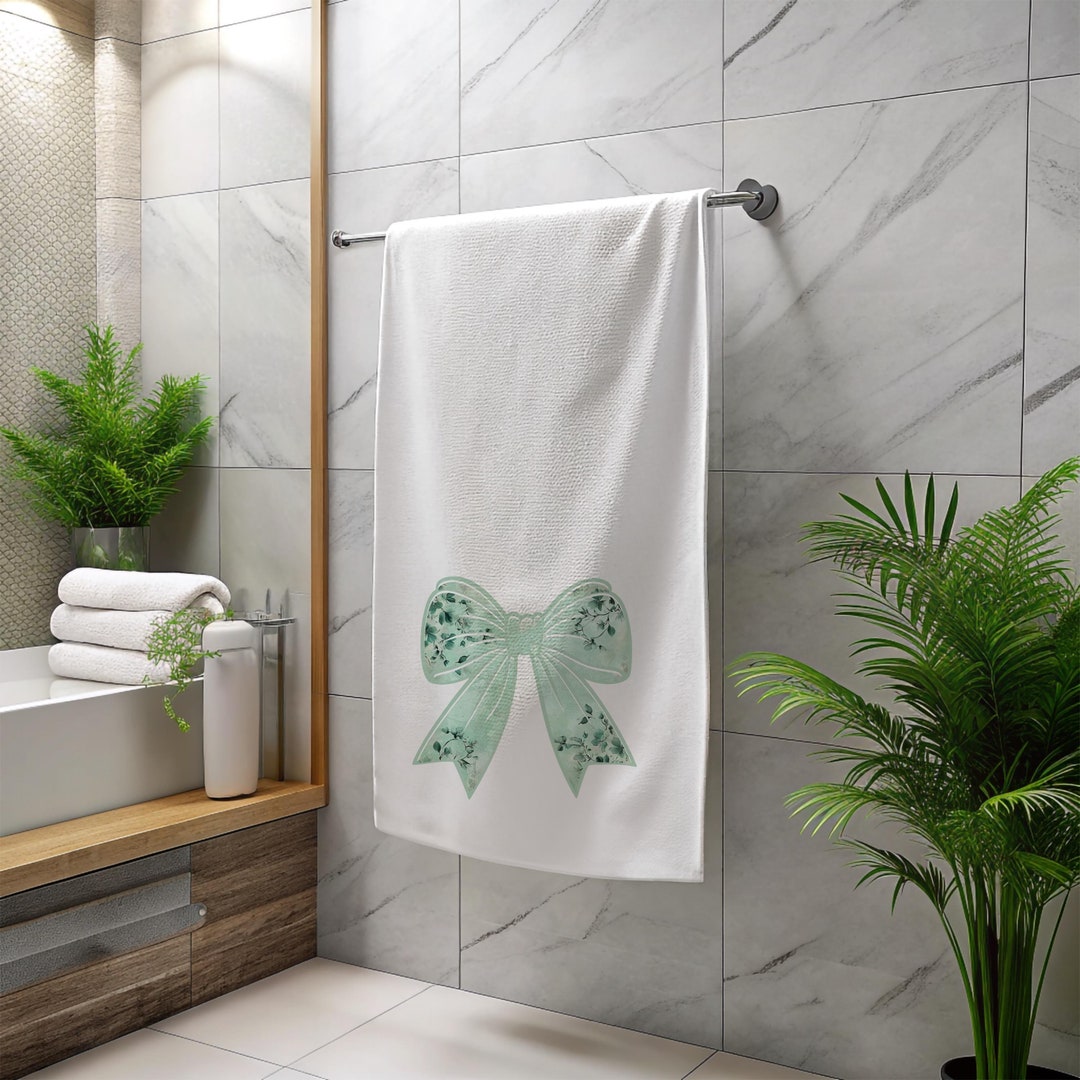 Mint Green Bath Towel Preppy Bathroom Decor Teen Girl Gift Bathroom ...