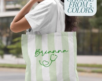 Personalized Nurse Tote Bag Nurse Appreciation Gift Custom Stethoscope Bag Medical Graduation Gift PA Custom Tote Nurse Practitioner Gift