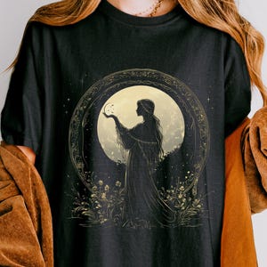 Vintage Moon Goddess Comfort Colors Celestial Tshirt, Divine Feminine Goddess Shirt, Witchy Clothing, Spiritual Nature Shirt Gift for Her