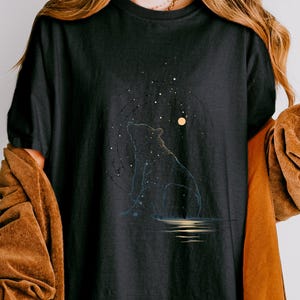 Comfort Colors Bear Constellation Shirt: Celestial Moon & Stars Tee