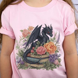 Book Dragon Kids Tee, Youth Fantasy Short Sleeve Tshirt, Magical Dragon Tee, Book Lover Gift, Children&#39;s Literature Shirt, Cute Kids Top