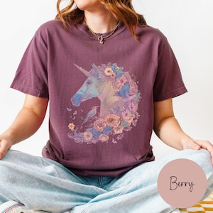 Cute Unicorn Shirt, Whimsical Shirt, Comfort Colors® Spring Unicorn tee, Gift for Fantasy Animal Lover image 5