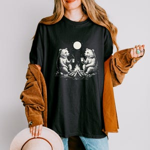 Retro Bears Wilderness shirt, bears shirt, bear spirit animal, vintage style surreal bears shirt, nature lover, comfy relaxed fit tee image 2