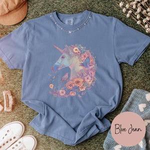 Cute Unicorn Shirt, Whimsical Shirt, Comfort Colors® Spring Unicorn tee, Gift for Fantasy Animal Lover image 7