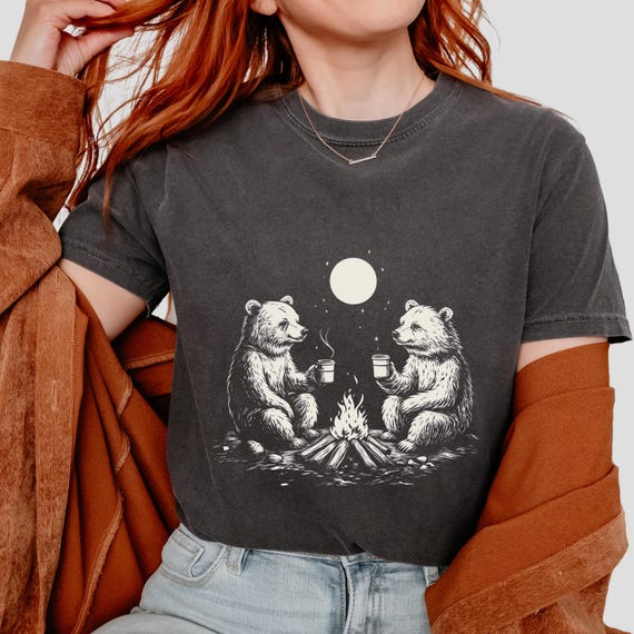 Retro Bears Wilderness shirt, bears shirt, bear spirit animal, vintage style surreal bears shirt, nature lover, comfy relaxed fit tee