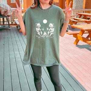 Retro Bears Wilderness shirt, bears shirt, bear spirit animal, vintage style surreal bears shirt, nature lover, comfy relaxed fit tee image 6