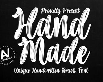 Handarbeit | Handschrift Pinselschrift, Bouncy Schriftart, Schriftarten Handschrift, Schreibschrift, Cricut Schriftart, digitaler Download, moderne Schriftart, minimalistische Schriftart