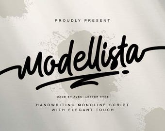 Police Modellista - police manuscrite, police Cricut, polices pour Cricut, police de mariage, police Canva, belle police manuscrite, polices de caractères