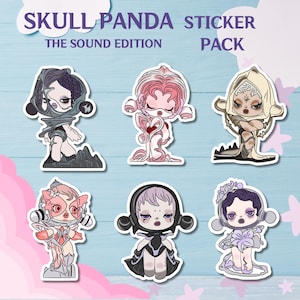 Skull Panda The Sound Series Hand Drawn Sticker Pack and Magnetic Bookmark