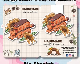 Handgetekende stickerpakket Studio Ghibli-thema en magnetische bladwijzer