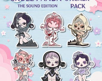 Skull Panda The Sound Series Hand Drawn Sticker Pack and Magnetic Bookmark