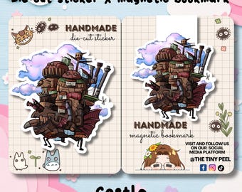 Handgetekende stickerpakket Studio Ghibli-thema en magnetische bladwijzer