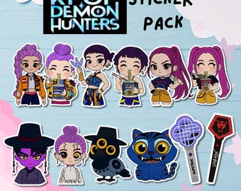 2-pack handritade Kpop Demon Hunters magnetiska bokmärken och klistermärken Huntrix Merch