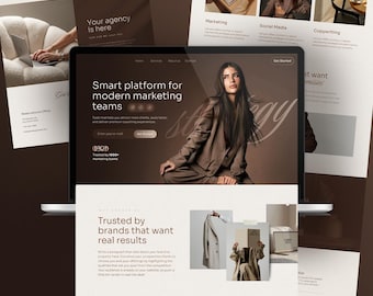 Luksusowy, minimalistyczny szablon witryny internetowej Canva Premium — portfolio Marketing Girl, estetyka Instagrama, trener, influencerka, strona docelowa UGC