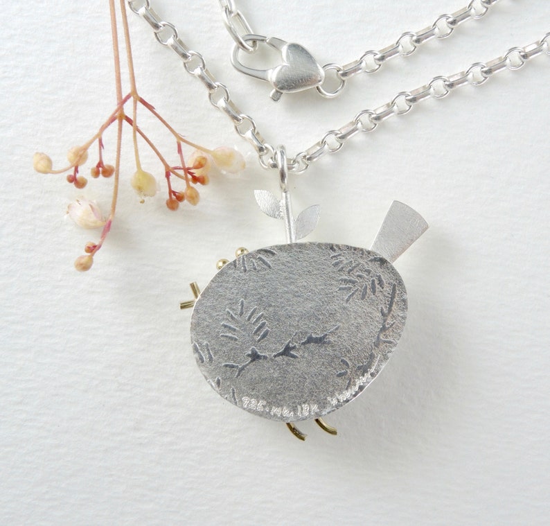 Handcrafted Sterling Silver,14kt Gold,18kt Gold Boulder Turquoise Bird Pendant