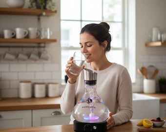 Generador de agua vitalizada / 1,6 litros / Para agua vitalizada y estructurada / Vórtice / Loto de vida / Frecuencias de luz / Phipower