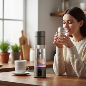 Waterstofwatergenerator met inhalatiemodule | 6000 ppb | PEM dubbele kamer | Oplaadbaar via USB | Phipower