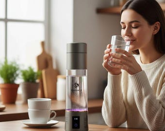 Waterstofwatergenerator met inhalatiemodule | 6000 ppb | PEM dubbele kamer | Oplaadbaar via USB | Phipower