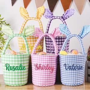 Personalisierter Osterkorb,Bestickter Osterhasenkorb,Kinder Hasenkorb mit Namen,Ostern Eiersuche Korb,Ostern Geschenk für Kind,Ostern Tasche