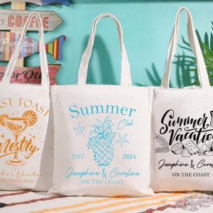 Bolsa de playa personalizada para viajes de chicas, regalos personalizados para despedidas de soltera para ella, regalo de cumpleaños para escapadas a Hawái para mujer, bolsas para fiestas nupciales