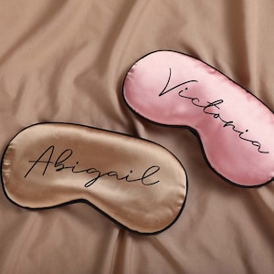 Customized Sleep Eye Mask,Personalized Sleep Mask Satin,Cute Bridesmaid Gift,Pajamas Robe Party and Bridal Party Gift,Bachelorette Party
