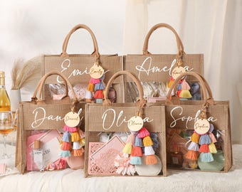 Personalized Burlap Bag,Bridesmaid Beach Bag,Monogram Beach Tote Bag, Bridesmaid Gift Bag,Bachelorette Party Bag,Jute Bag,Wedding,Bag