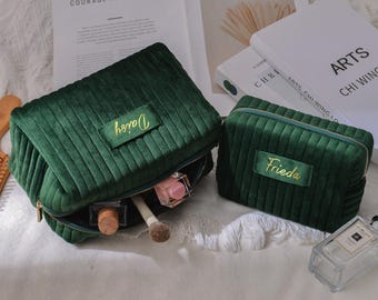 Suede Makeup Bag,Bride Toiletry Bag,Custom Velvet Cosmetic BagTravel Toiletry Bag,Christmas,Birthday Gift for Her,Bridesmaid Gift,Wedding