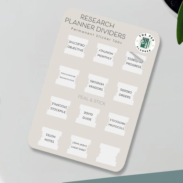 "Peptide Forschung Planer Tabs - ""Handgemachte"""