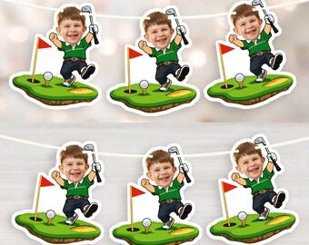 Personalized Golf Banner, Custom Photo Golfer Garland,  Hole In One Party Decor, Country Club Celebration Backdrop