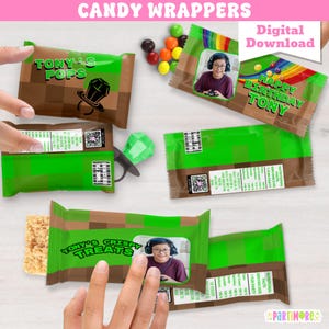 Gamer Candy Wrappers | Building Block Party Favors | Level Up Video Game Birthday | Digital Printable Download