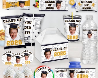 Digital Personalized Graduation Party Favors | Class of 2025 | Graduation 2025 Decor | Grad Photo | Gifts For Her & Him | SOLD INDIVIDUALLY
