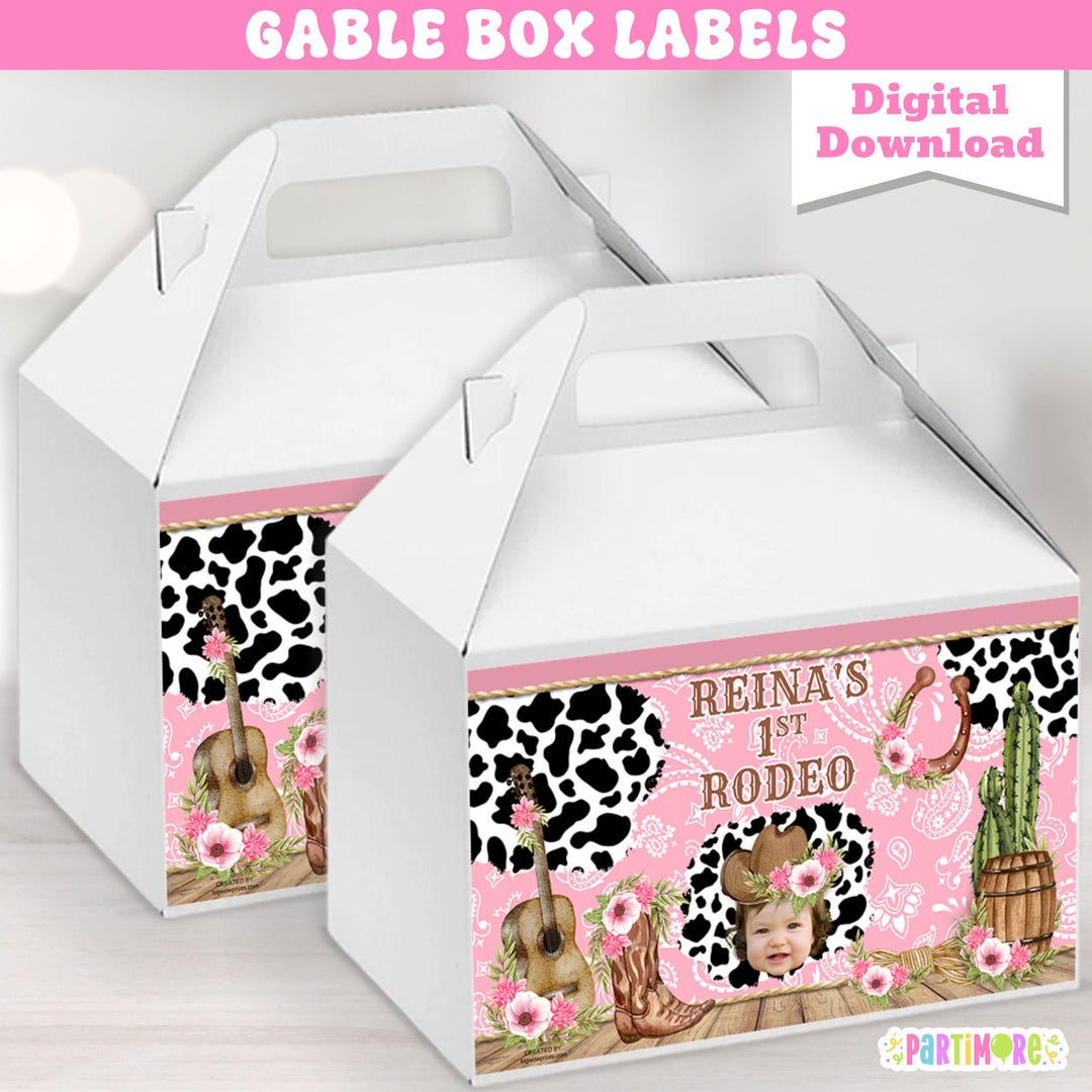 Pink Rodeo Decals Pink Cowgirl Rodeo Party Labels – Cow Print, Paisley & Floral Boots ...