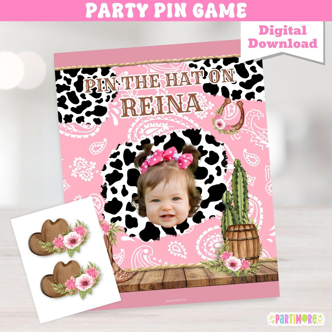 Pin the Hat on the Cowgirl Game | Western Rodeo Birthday Printable ...