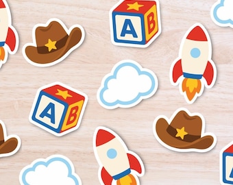 Cowboy & Space Party Confetti, Adventure Birthday Decorations, Western Space Table Scatter, 100 Pieces