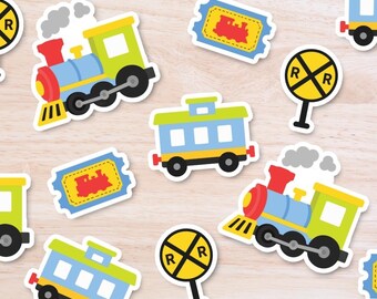 Train Party Confetti, Train Birthday Decorations, Railroad Party Decor, Train Table Scatter, 100 Pieces