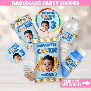 Personalized Cookie Party Favors, Our Little Cookie Birthday, Milk and Cookies Theme, Custom Photo Favors, Stickers, Wrappers, Toppers, Bags