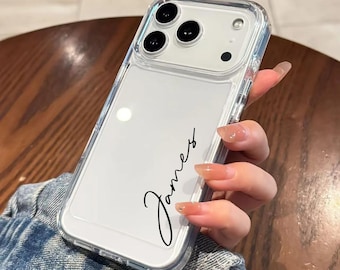 Personalized Clear iPhone Case: Custom Name Protective TPU Cover