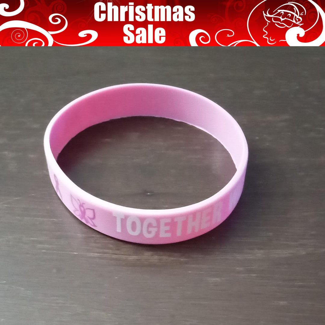 Breast Cancer Awareness Rubber Bracelets Support, Love, Friendship in ...