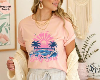 Salty Soul Summer Shirt, Salty Soul Tee, Retro Graphic Summer Shirt, Vintage Beach Shirt