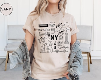 NYC Graphic Tee: New York City Icons Souvenir Shirt