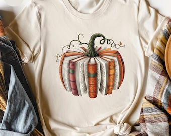 Fall Book Pumpkin Halloween Shirt, Fall Book Lover Shirt, Pumpkin Book Shirt, Autumn Book Lover Shirt, Fall Bookish Shirt, Fall Season Shirt