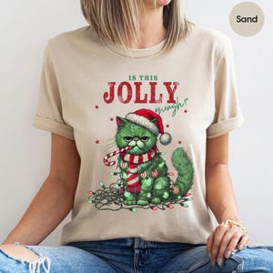 Is This Jolly Enough Christmas Cat shirt, Cute Cat Christmas Shirt, Funny Christmas Shirt, Cat Lover Winter Shirt, Animal Lover Gift Shirt