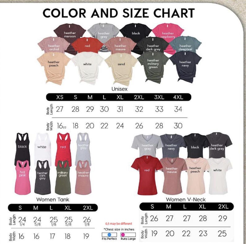 a woman's size chart for a t - shirt