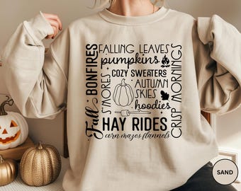 Fall Sweatshirt, Fall Cozy Sweaters, Fall Words Shirt, Fall Sweater, Happy Thanksgiving, Hello Fall Sweatshirt, Fall Vibe Tee, Cozy Fall Tee