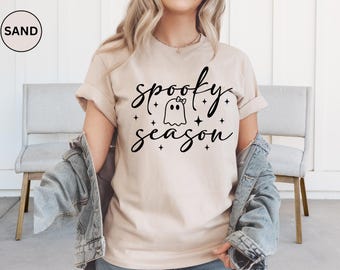 Spooky Season Shirt, Halloween Shirt, Spooky Season Tee, Cute Ghost Halloween Tee, Halloween Shirt for Women, Cute Halloween Ghost Shirt