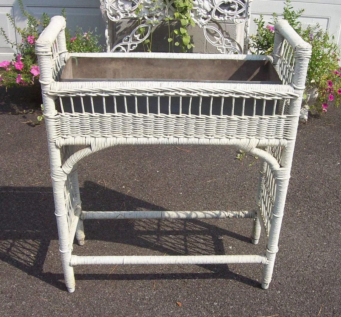 Vintage 1920's Art deco WICKER PLANTER Wicker plant Etsy