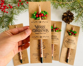 Custom Christmas Gifts | Plantable Pencils & New Year Cards,Merry Christmas Gift,